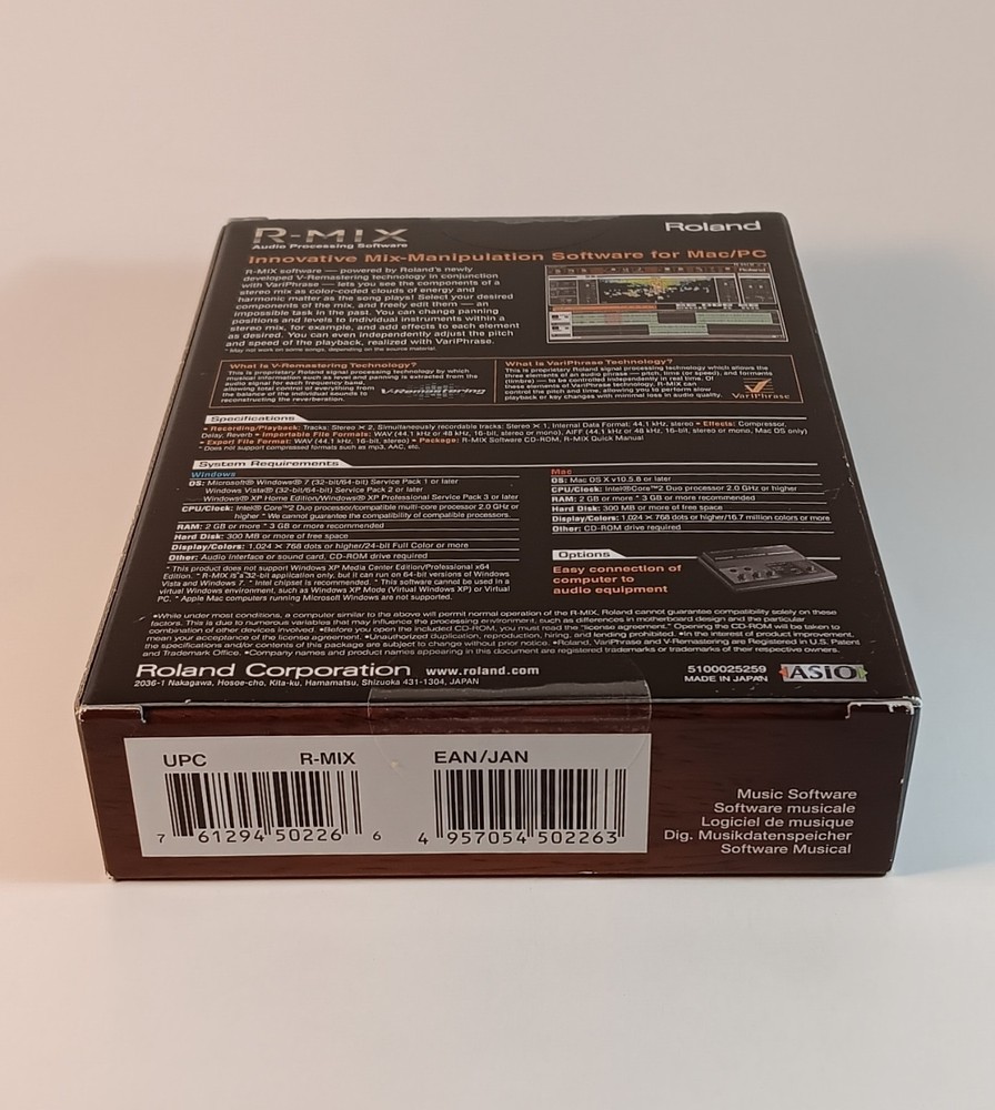 Roland R-Mix Audio Processing Software *NEW SEALED BOX*