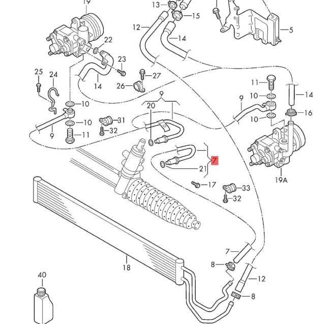 New Power Steering Return Hose 7L6-422-891-B For 2009-2015 Audi Q7 7L6422891B