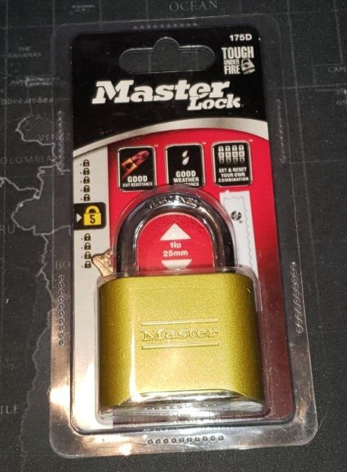 Master Lock Resettable Combination Padlock Brass 175D
