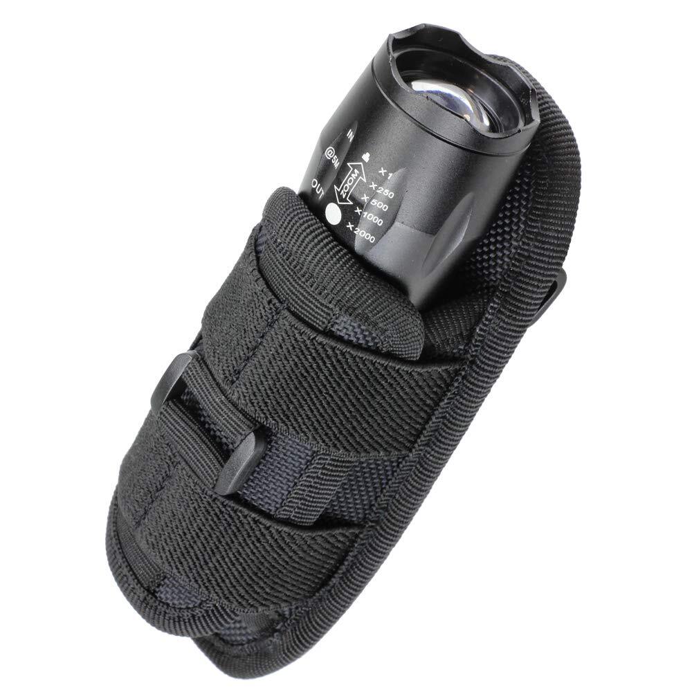 Tactical Molle Flashlight Holder Nylon Belt Holster Flashlight Torch Case Pouch
