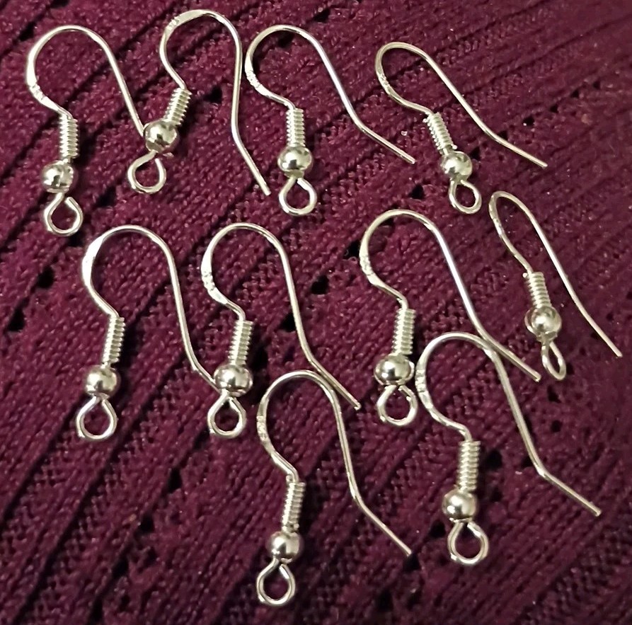 10pc (5Pr) Lot 925 Sterling Silver Filled Fish Hook Ear Wire Earrings Findings