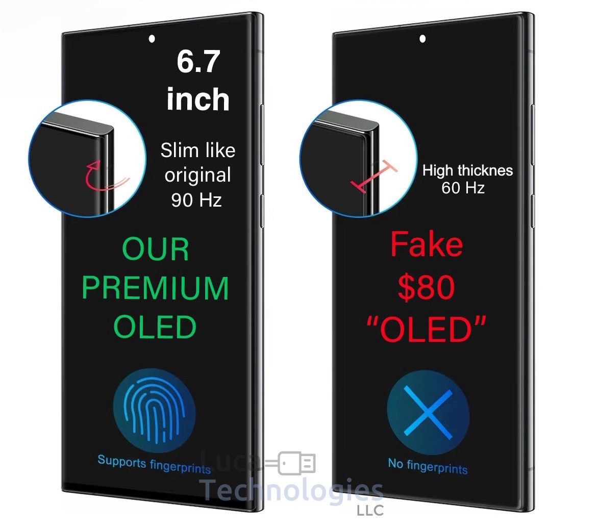 OLED For Samsung Galaxy S21 Ultra Premium Touch Screen Replacement With Frame