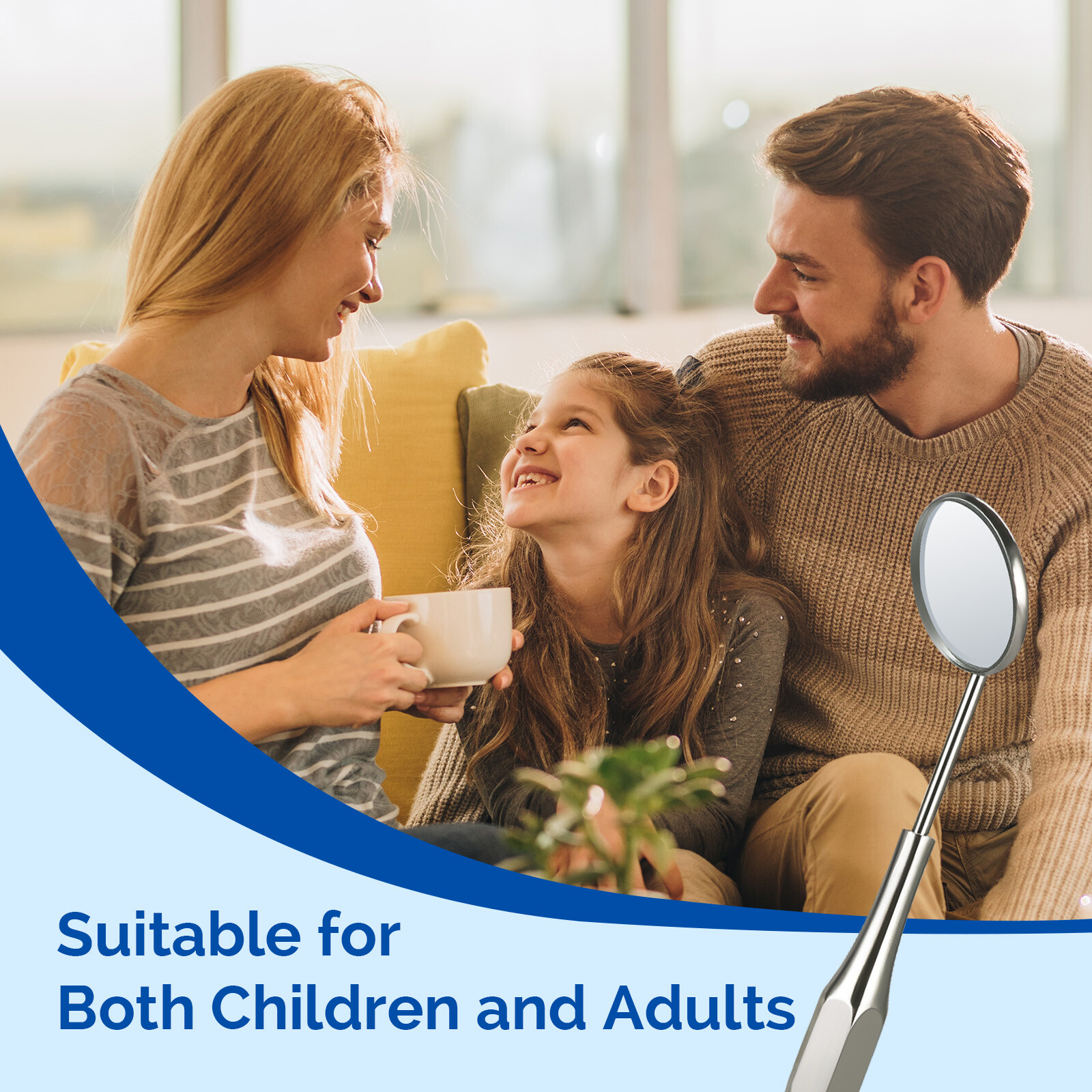 JMU Dental Mouth Mirror with Octagonal Handle #5 Oral Mirror Stainless Steel