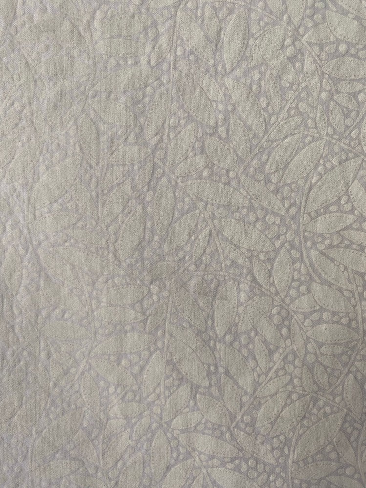 White on White Leaf Pattern Pillowcase | Handmade | 100% Cotton