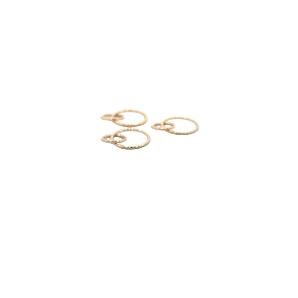14K Gold Filled Sparkle Interlocking Ring Hoops (15mm & 10mm) - 3 pcs