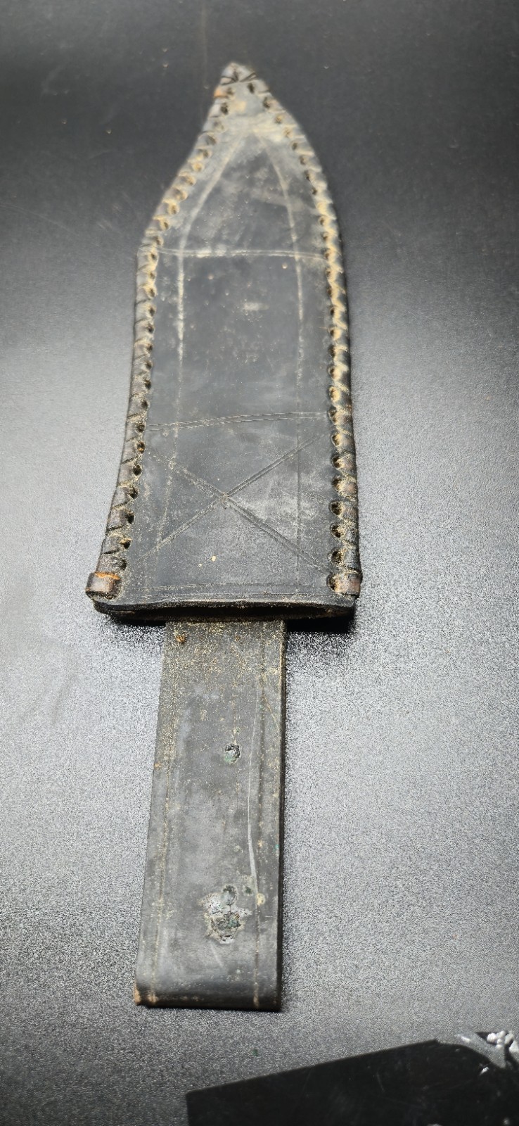 Antique Knife with Leather Sheath WWII Era Vintage Military Collectible