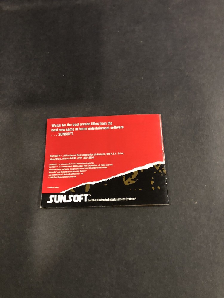 platoon nes Manual