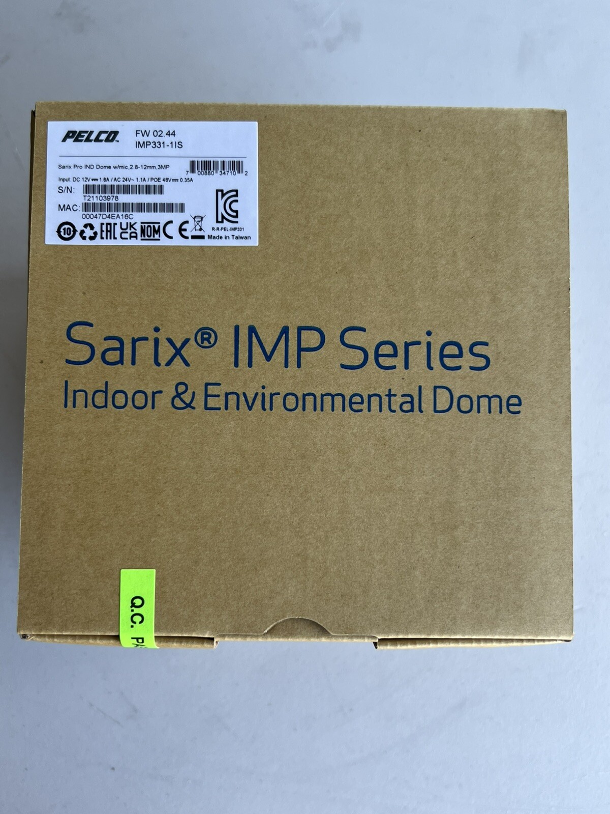New Pelco IMP331-1IS SARIX IMP 3 Megapixel Network Camera Dome
