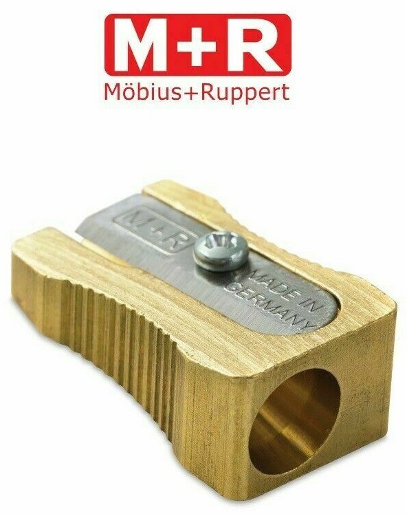 Mobius & Ruppert Professional Solid Brass Single Hole Wedge Pencil Sharpener
