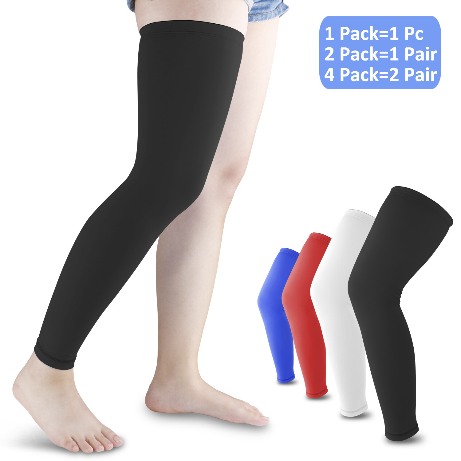 Compression Long Sleeve Support Leg Knee Brace Socks Sport Pain Relief Men Women