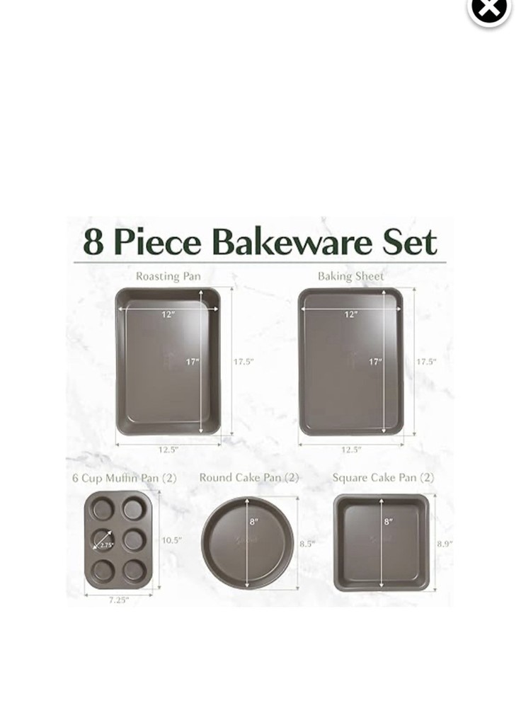 Goodful All-In-One Nonstick Bakeware Set, Stackable and Space 8-Piece, Linen