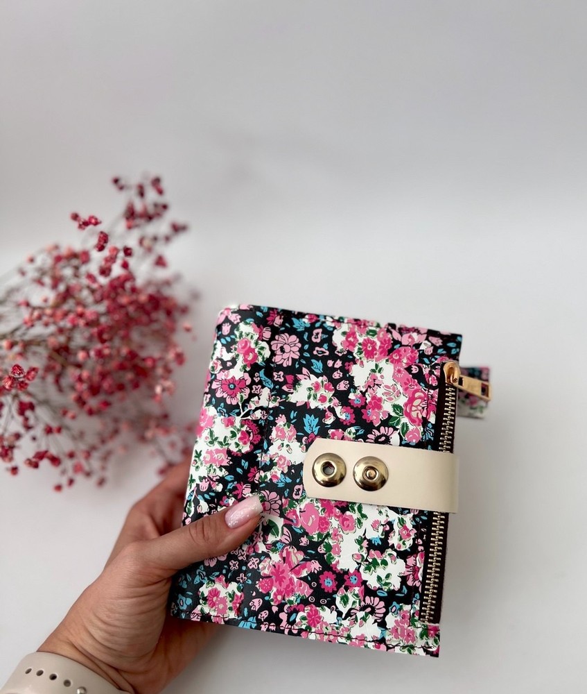 Leather notebook cover A7 2 rings binder mini wallet. Dated 2026 planner gift.