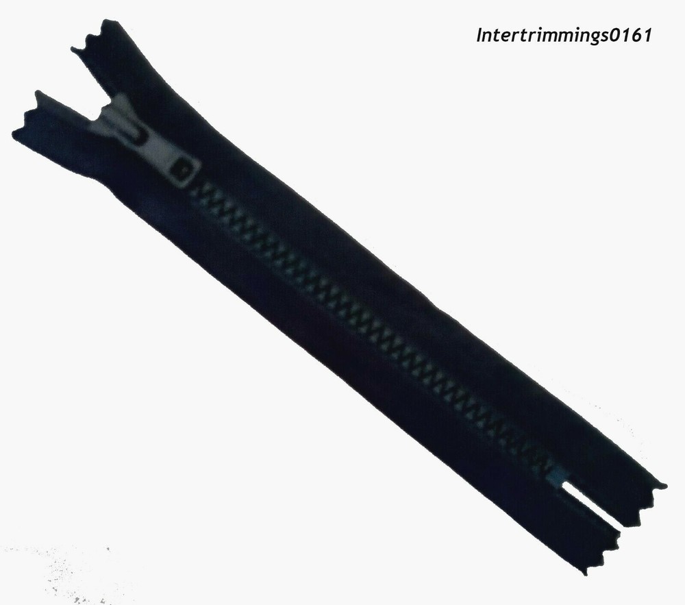 5VS ZIP NAVY, 5.5", 6" & 7", CHUNKY TEETH PLASTIC, CLOSED END, NO 5