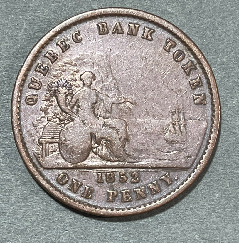1852 Canada One Penny Token Coin