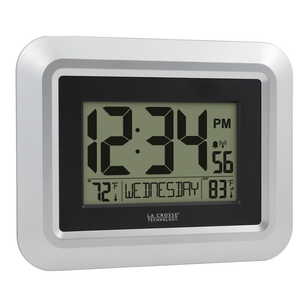 513-1918S La Crosse Technology Atomic Digital Wall Clock OUT Temperature TX191