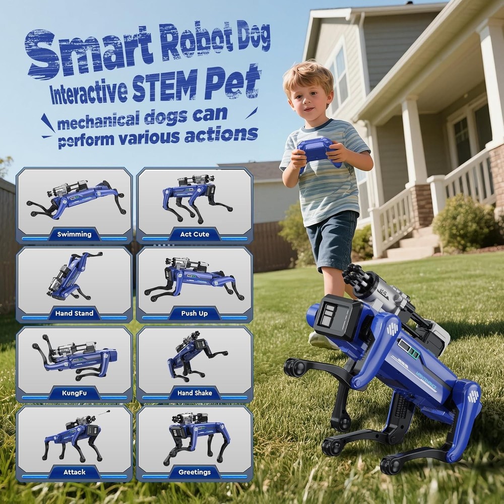 Smart Robot Dog - Interactive STEM Pet with Voice & Remote Control, 30+ Lifelike