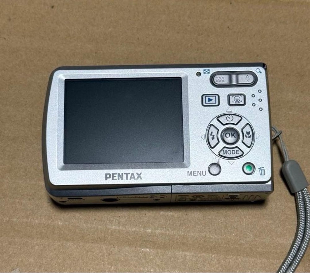 PENTAX Optio E60 Silver Compact Digital Camera Working Used Japan