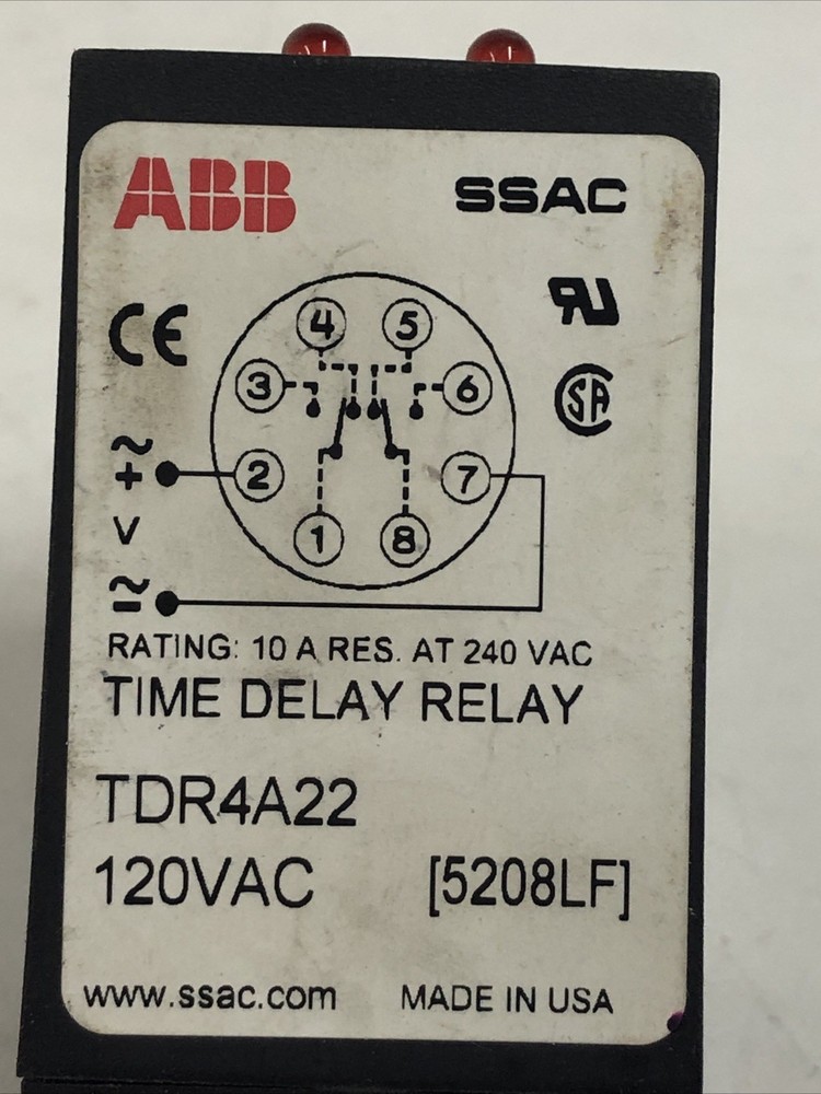 ABB SSAC LittleFuse TDR4A22 Time Delay Relay