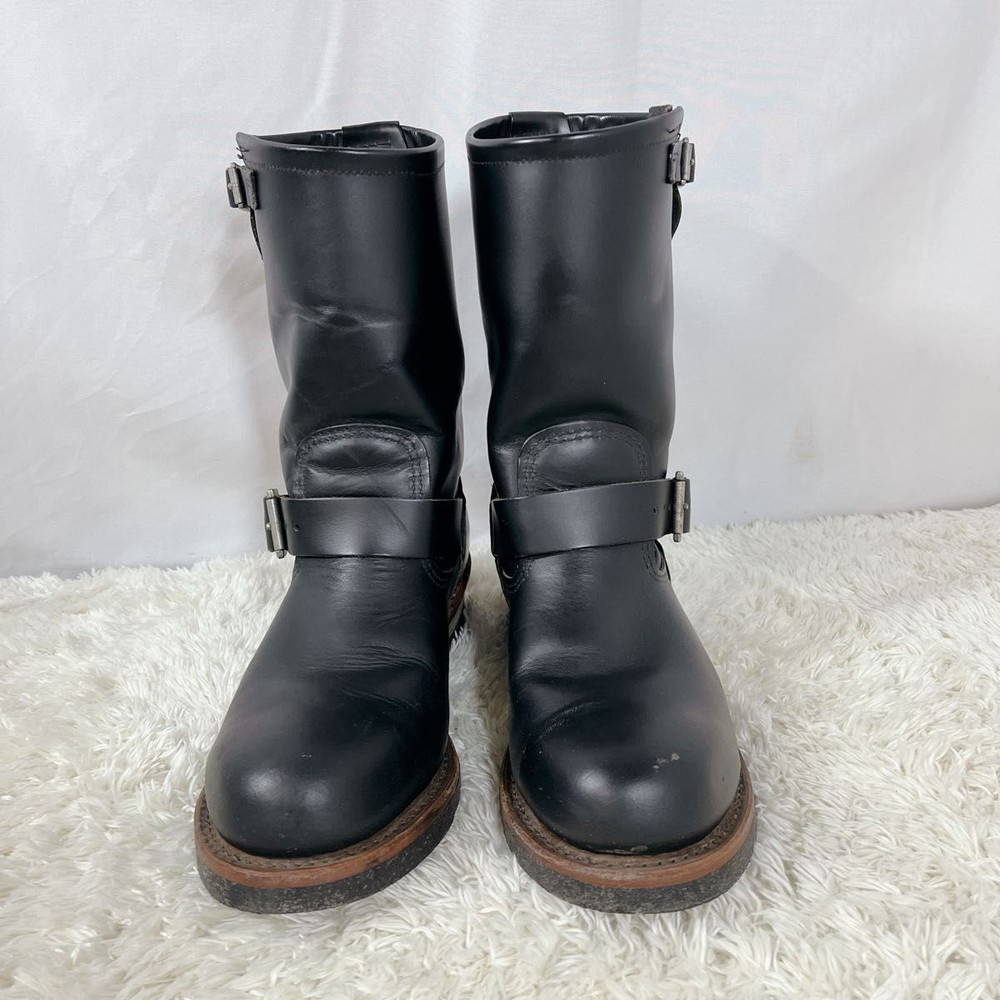 RedWIng Boots 2268 Leather Black Engineer Boots Size 9D