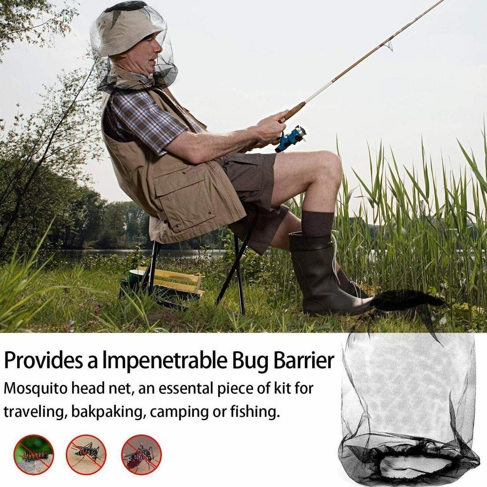 Mosquito Insect Hat Bug Mesh Head Net Camping Face Protector