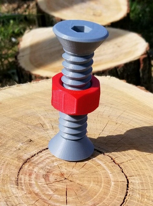 3D Printed Impossible Bolt and Nut - Large