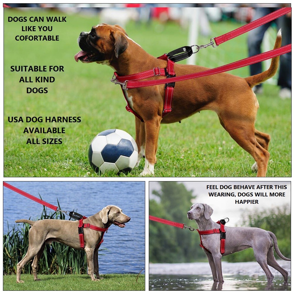 PERSONAL FULL ADJUSTABLE COMFORTABLE NO PULL DOG HARNESS EASY WALKING ALL SIZE