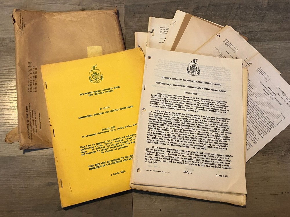 PROVOST MARSHAL General's School Army Documents and Training Book