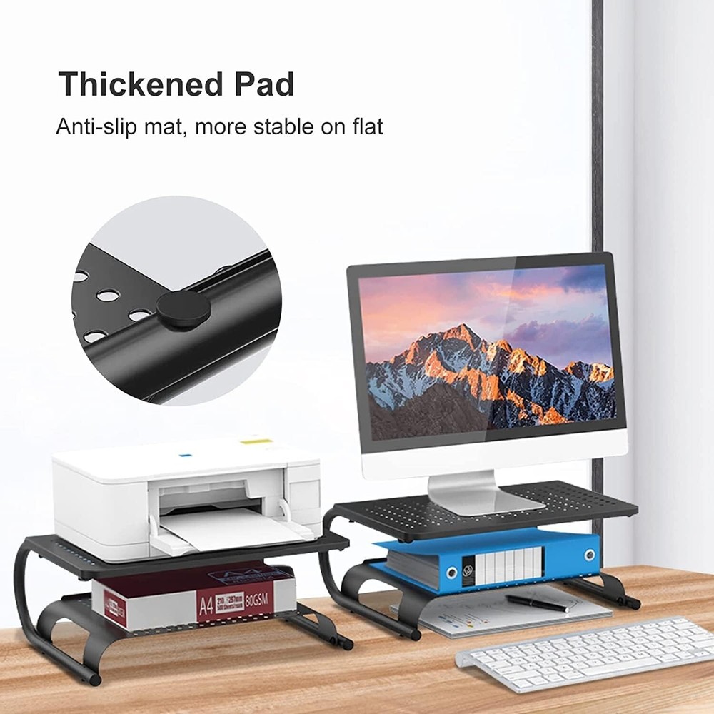 Multi-Functional Desk Riser - Double-Layer Steel Stand with 44.1 lbs Capacity
