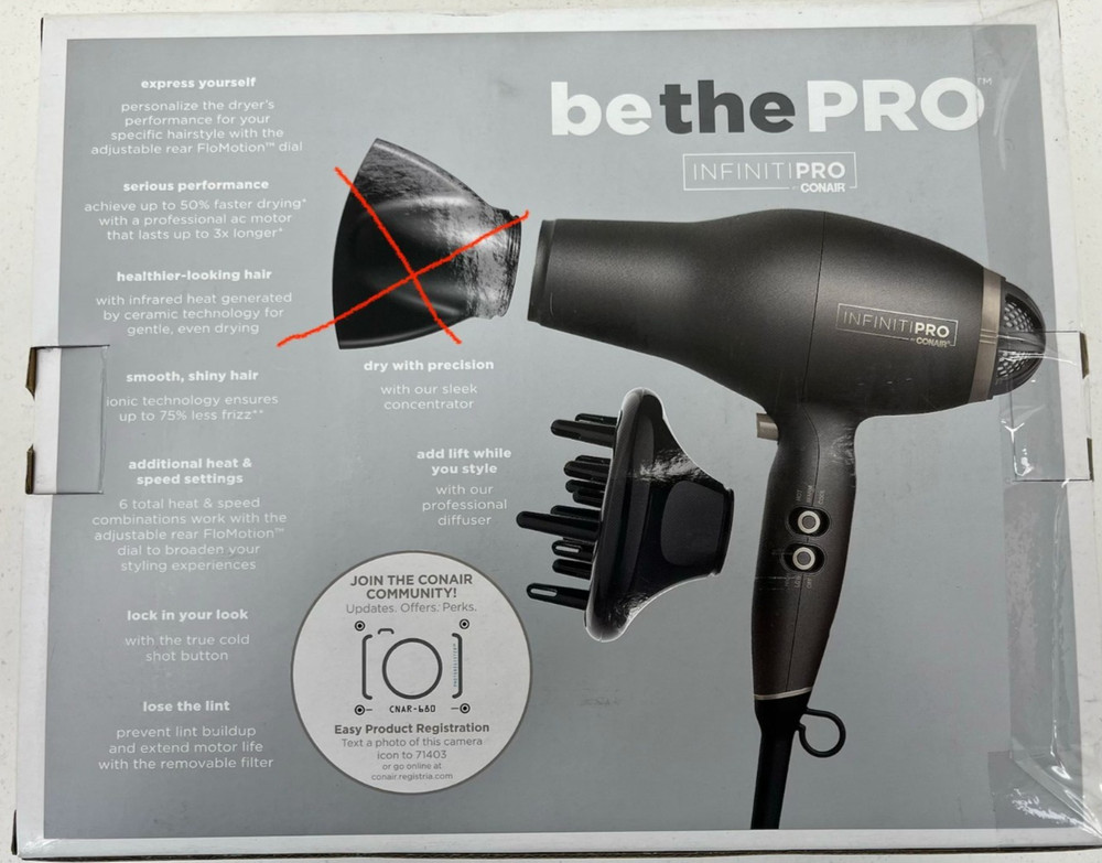 Conair - InfinitiPRO Copper Dryer - Black/Copper *DIFFUSER ONLY