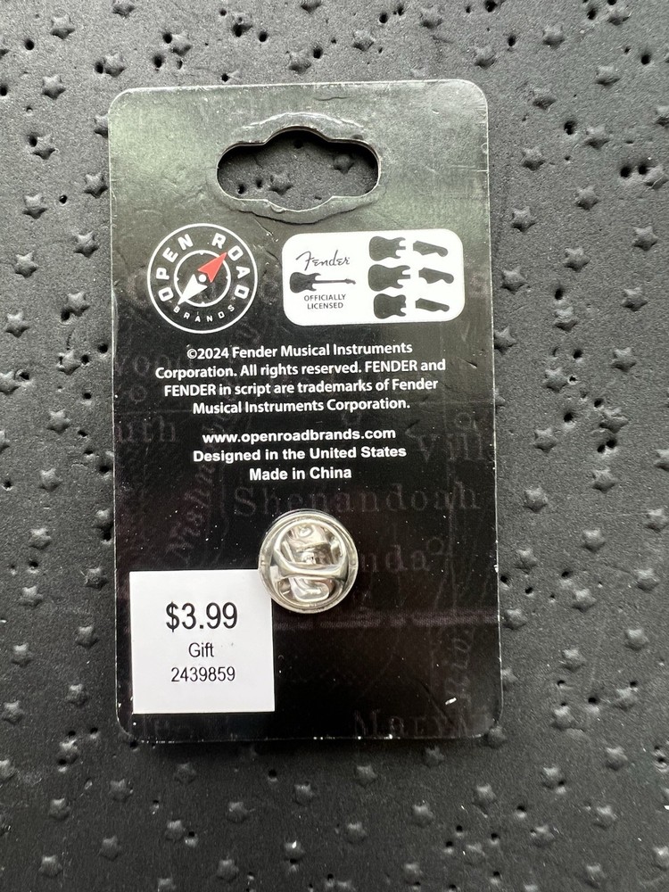 Fender Enamel Pin Fender Guitar MUSIC PICK Pinback