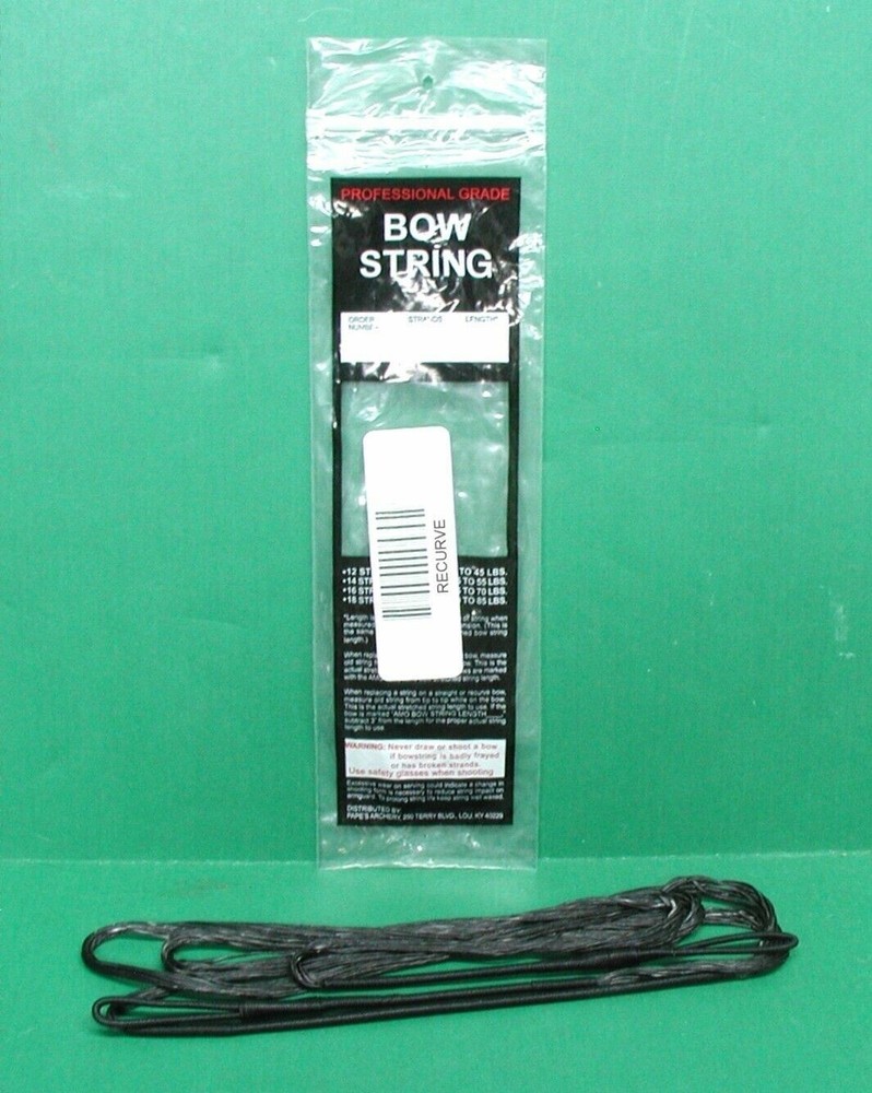 Papes Professional Grade Recurve Bow Replacement String - 49" AMO 16 st Blk