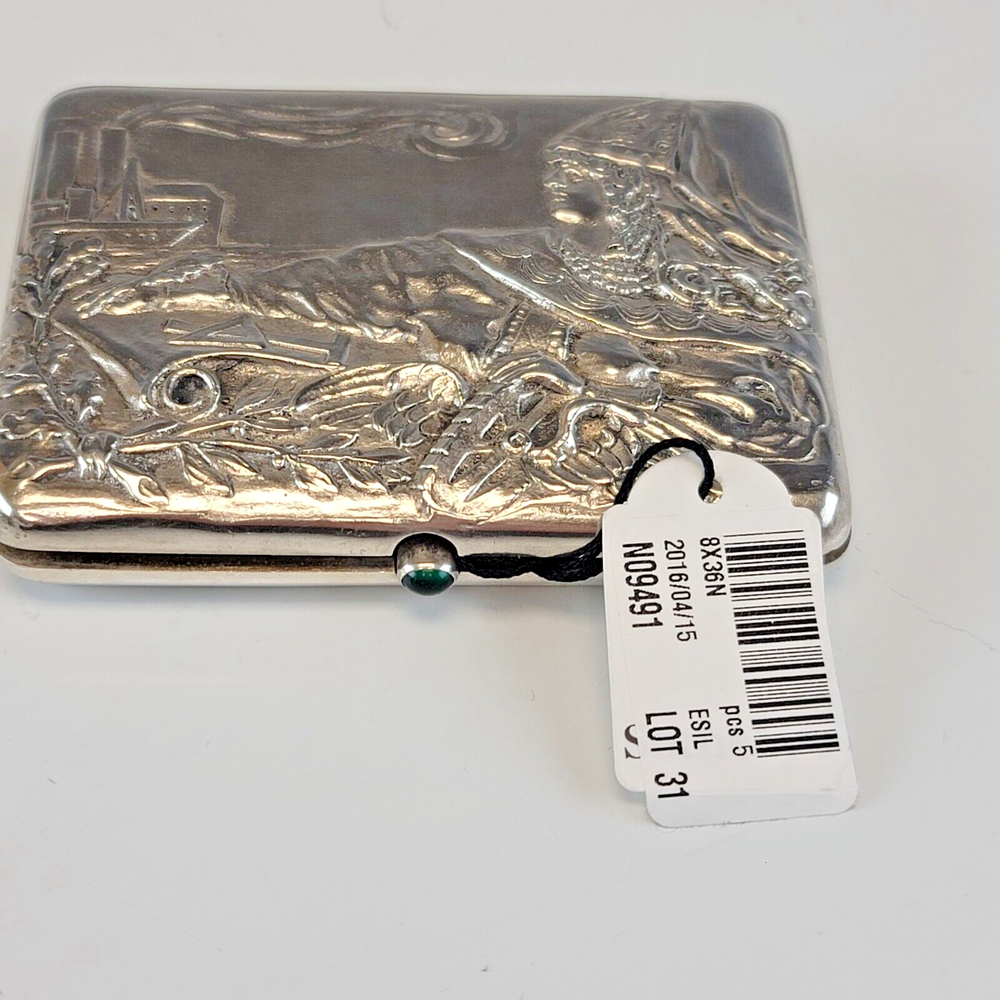 Large 19C Russian Silver Cast Cigarette Case