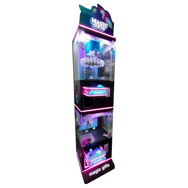 Mini Rotating Spinning 20 Clip Prize Skill Redemption Claw Machine Arcade Combo