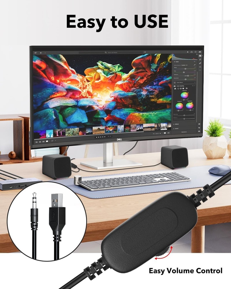 High-Definition USB-Powered Computer Speakers - Compact & Stylish Sound Solution