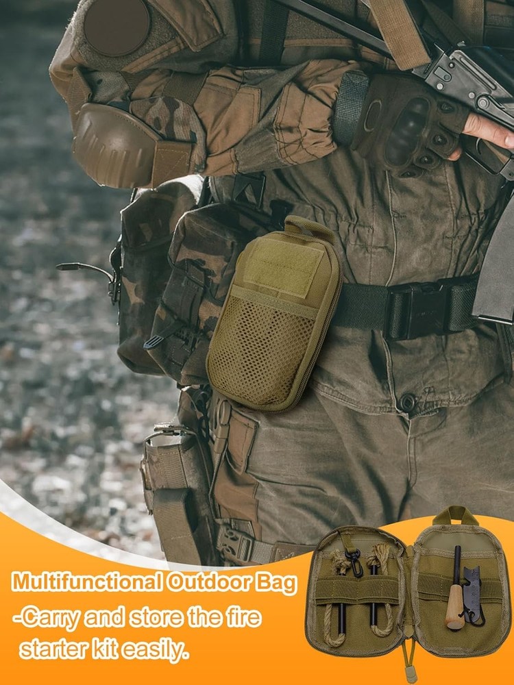 Fire Starter Survival Kit Includes Magnesium Rod Steel Striker