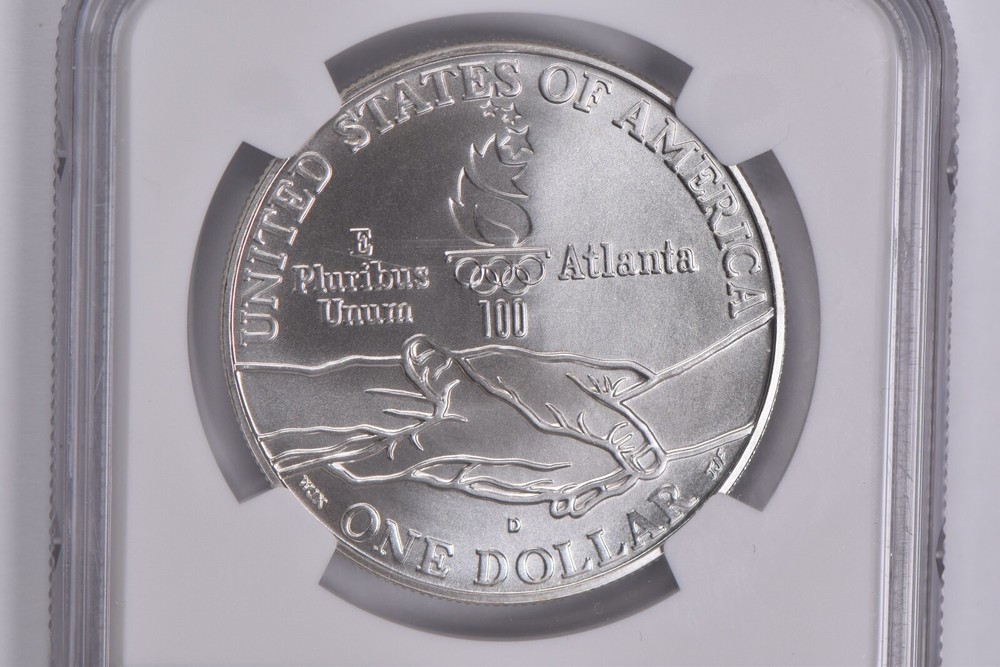 MS70 1995 D Olympic Cycling Commemorative Dollar NGC Brown Label