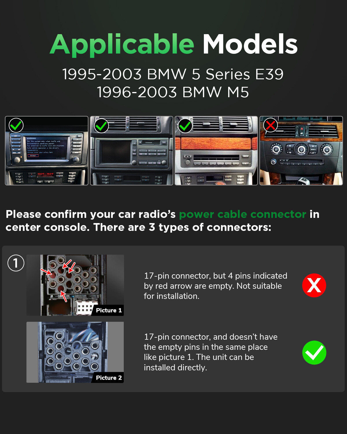 CAM+DVR+OBD+7" Android 13 Car Stereo GPS Navigation Radio CarPlay for BMW E39 M5