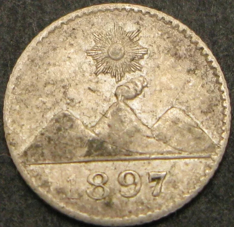GUATEMALA 1/4 Real 1897 - Silver .835 - VF
