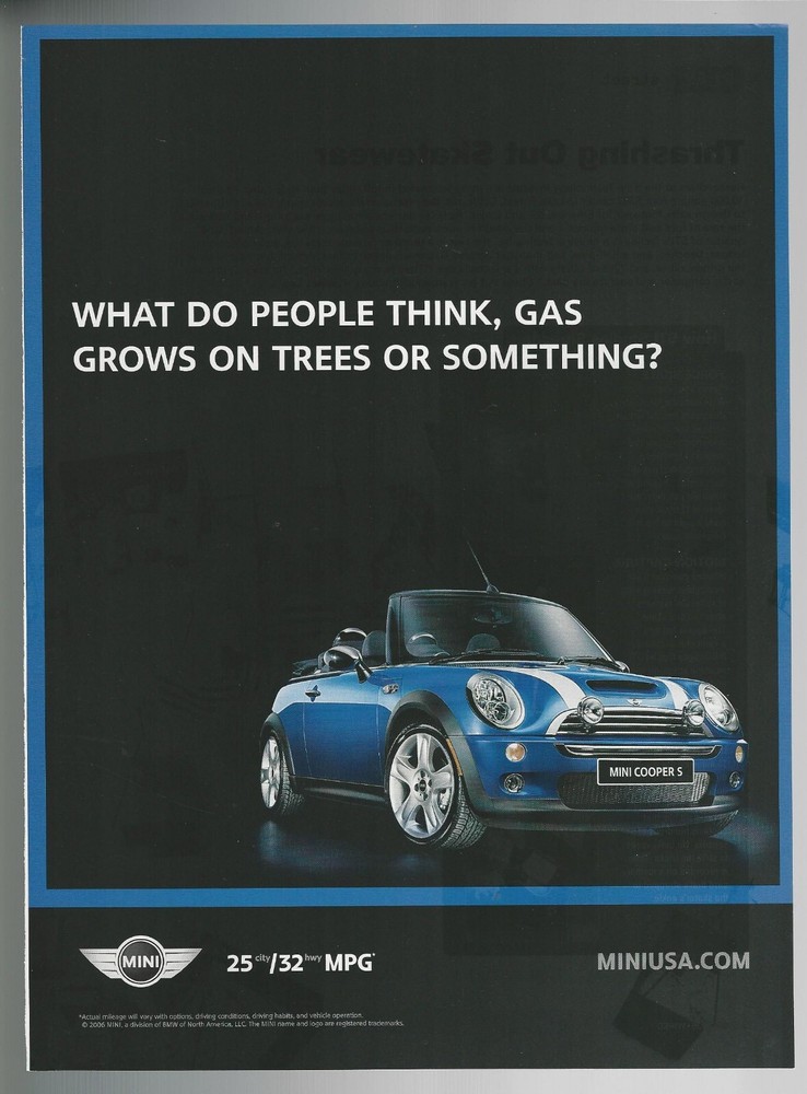 2006 MINI COOPER S advertisement, Mini Cooper convertible