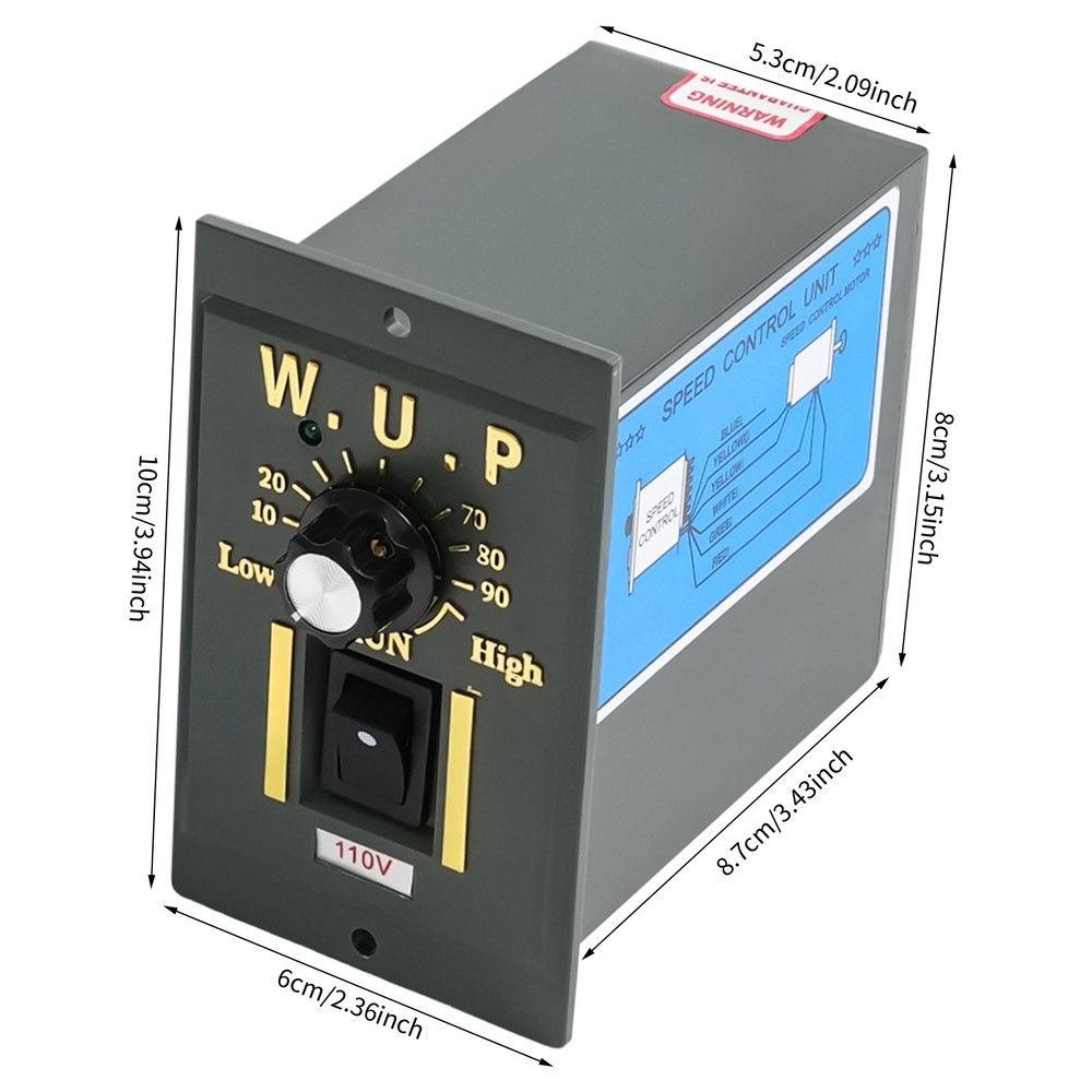 Gear Reducer Motor+Variable Speed Controller 1:3(3K) 450RPM Adjustable 110V 120W