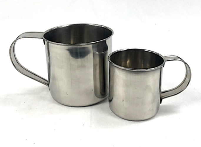 Large Stainless "Tin" Cup - Single Piece Bottom