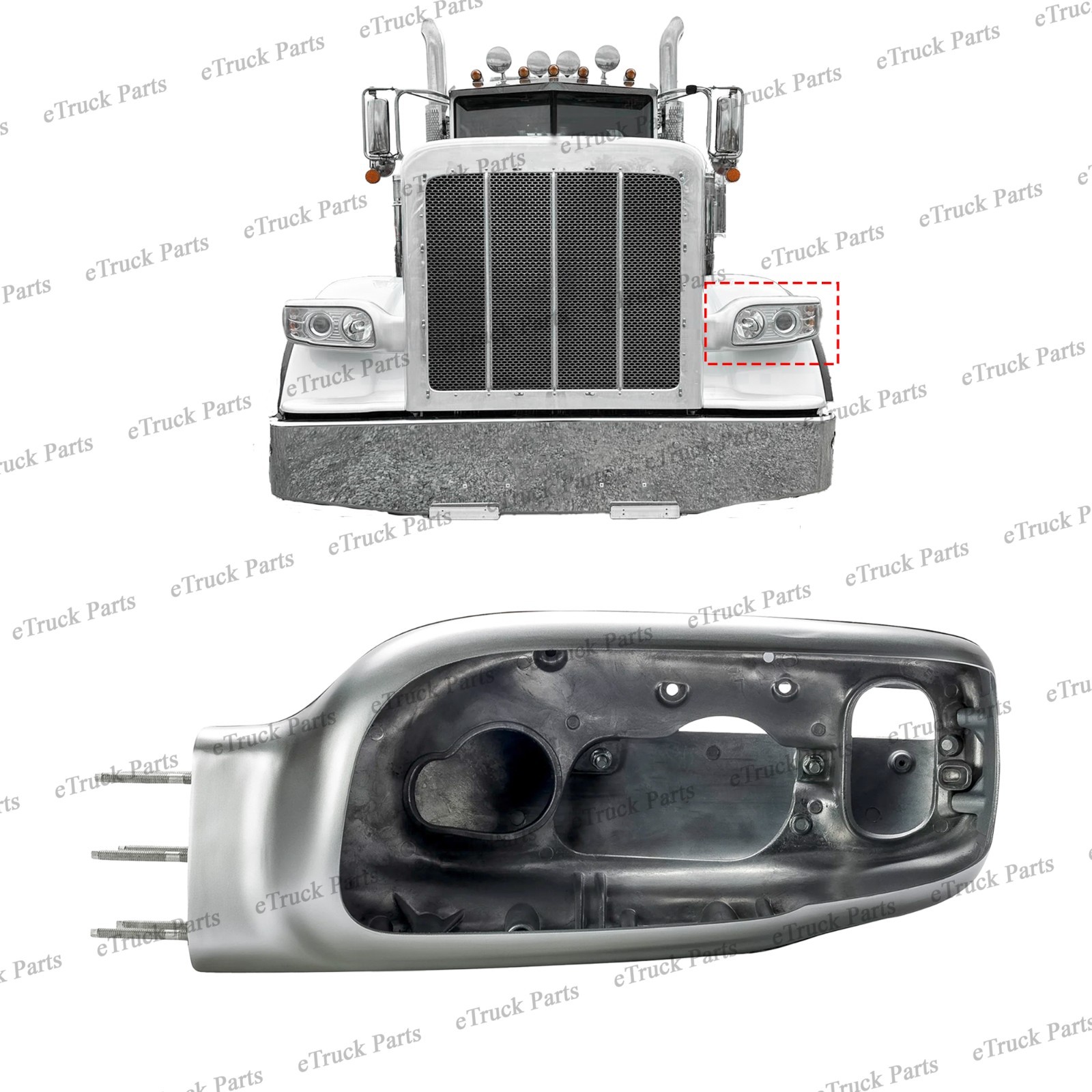 Peterbilt 389 388 367 567 589 Driver Side Headlight Housing P54-6037