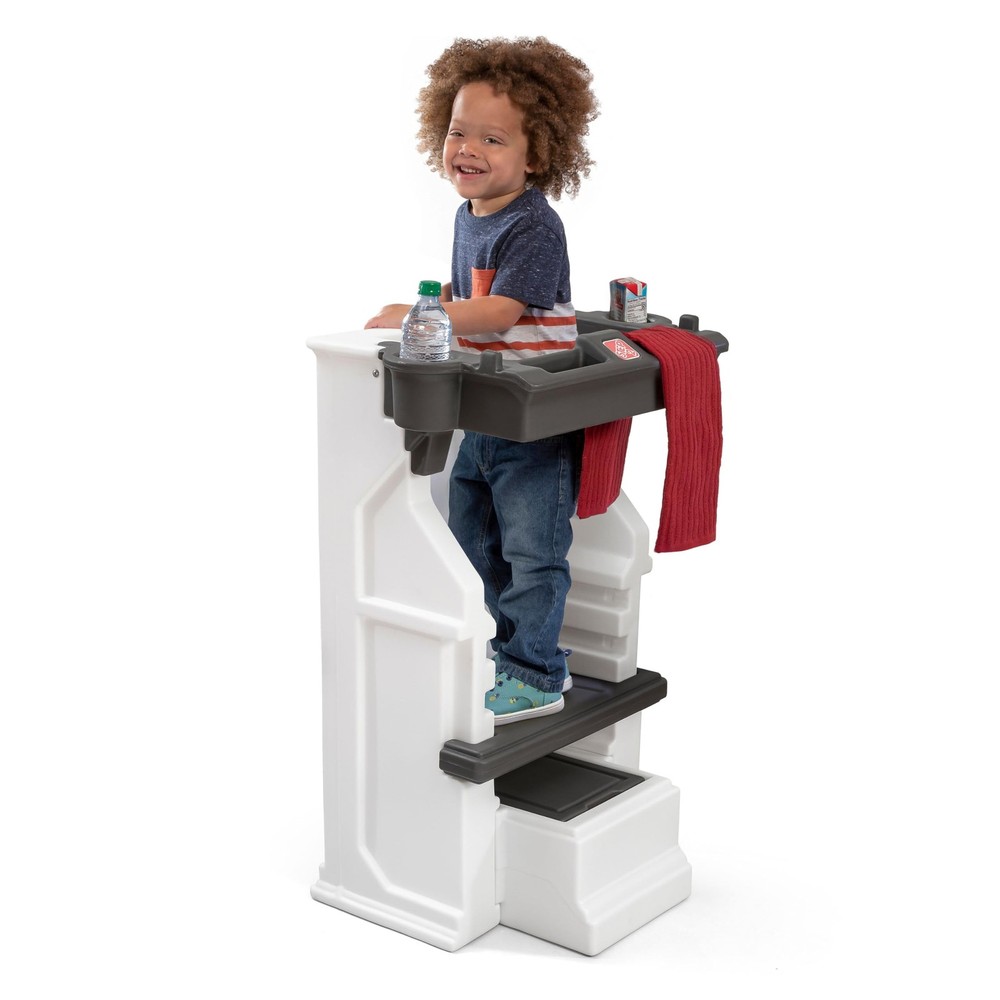 Step2 Mobile Helper, Toddler Step Stool & Tower Stand, Adjustable Height & Built