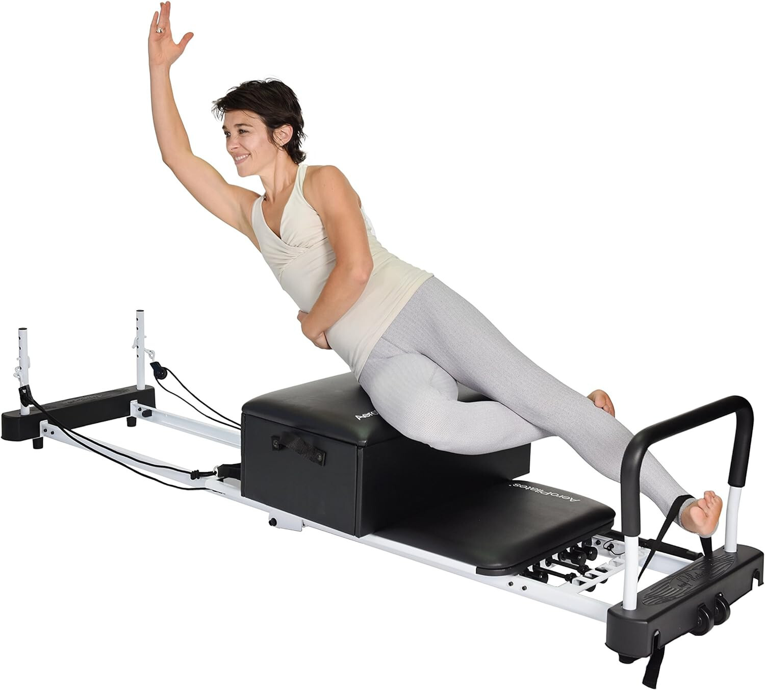 AeroPilates Pilates Exercise BOX and POLE Reformer Accessory + Strap Workout DVD
