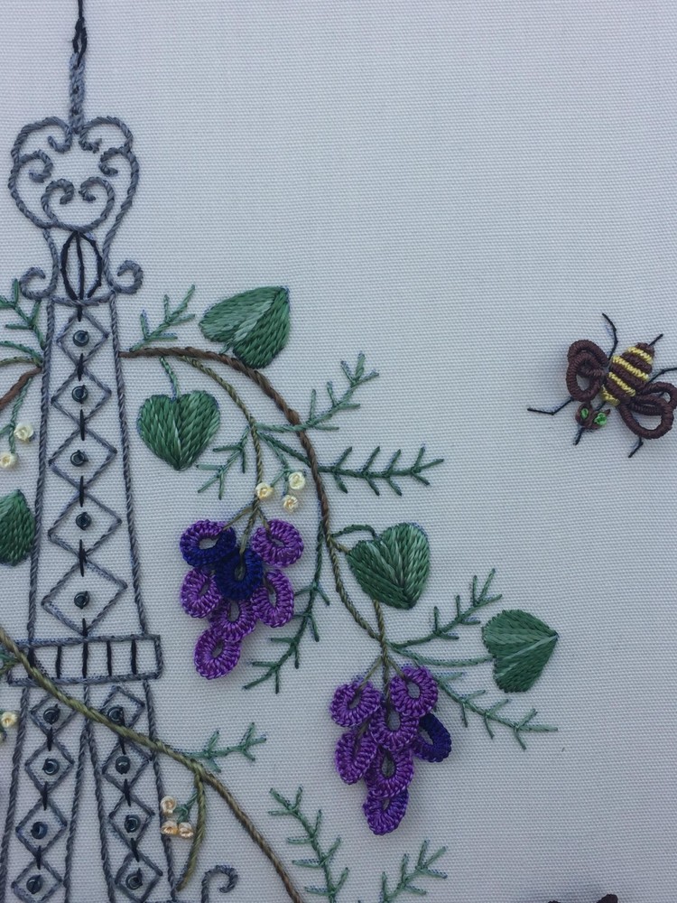 Lili - Springtime Eiffel Tower, an Advanced Brazilian Embroidery Pattern