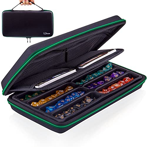 Dice Case DND Dice Box Dice Storage Case Dice Organizer Holder with Green