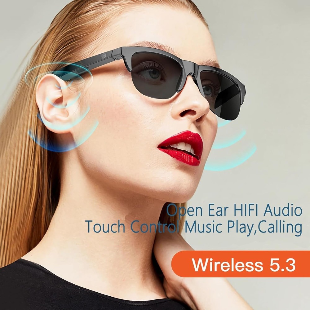 Lightweight Bluetooth Smart Sunglasses with Interchangeable Lenses for Outdoors