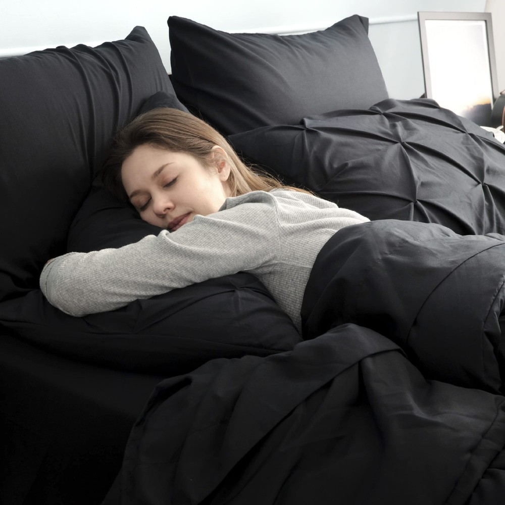 Bedsure Queen Comforter Set Black - Bed in a Bag Size Queen, 04 -