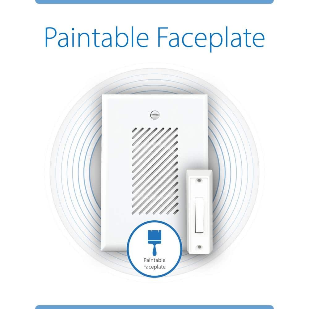 Wired Single-Gang Electronic Door Chime Kit with Lighted Button
