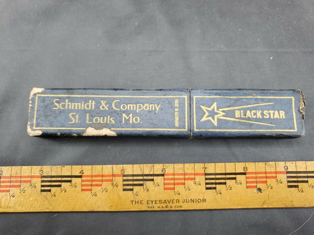 Empty Box Schmidt & Company St Louis MO Black Star Straight Razor FAST SHIPPING